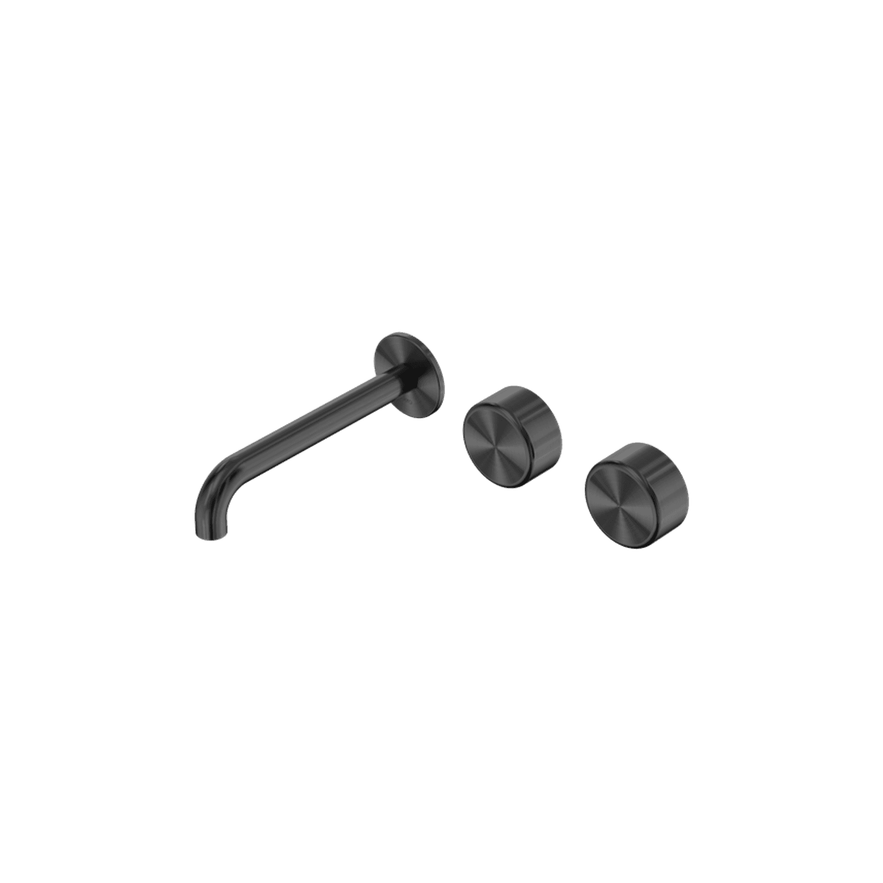 Serenity Wall Basin Set 160mm Offset Spout With Metal Handle Gun Metal