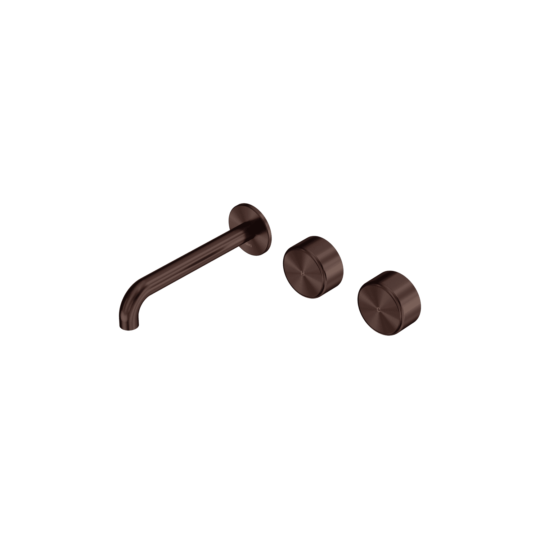 Serenity Wall Basin Set 185mm Offset Spout With Metal Handle Rome Bronze
