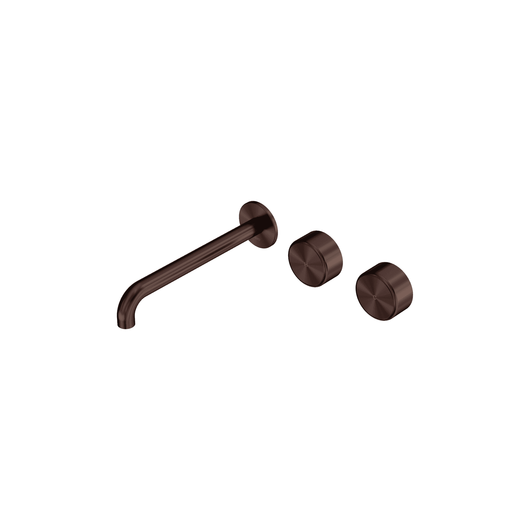 Serenity Wall Basin Set 220mm Offset Spout With Metal Handle Rome Bronze