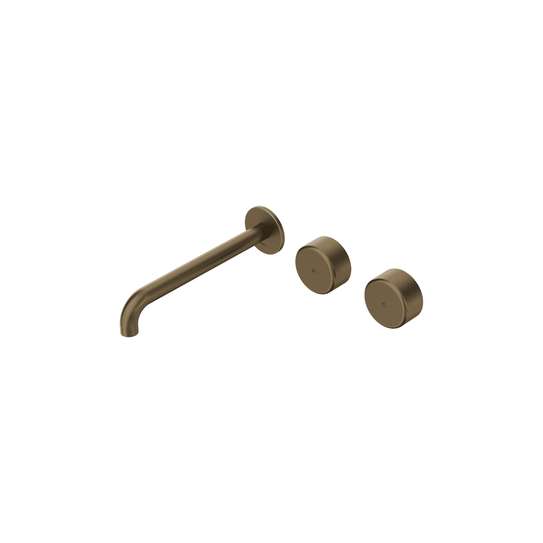 Serenity Wall Basin Set 220mm Offset Spout With Metal Handle Tumbled Antique Brass