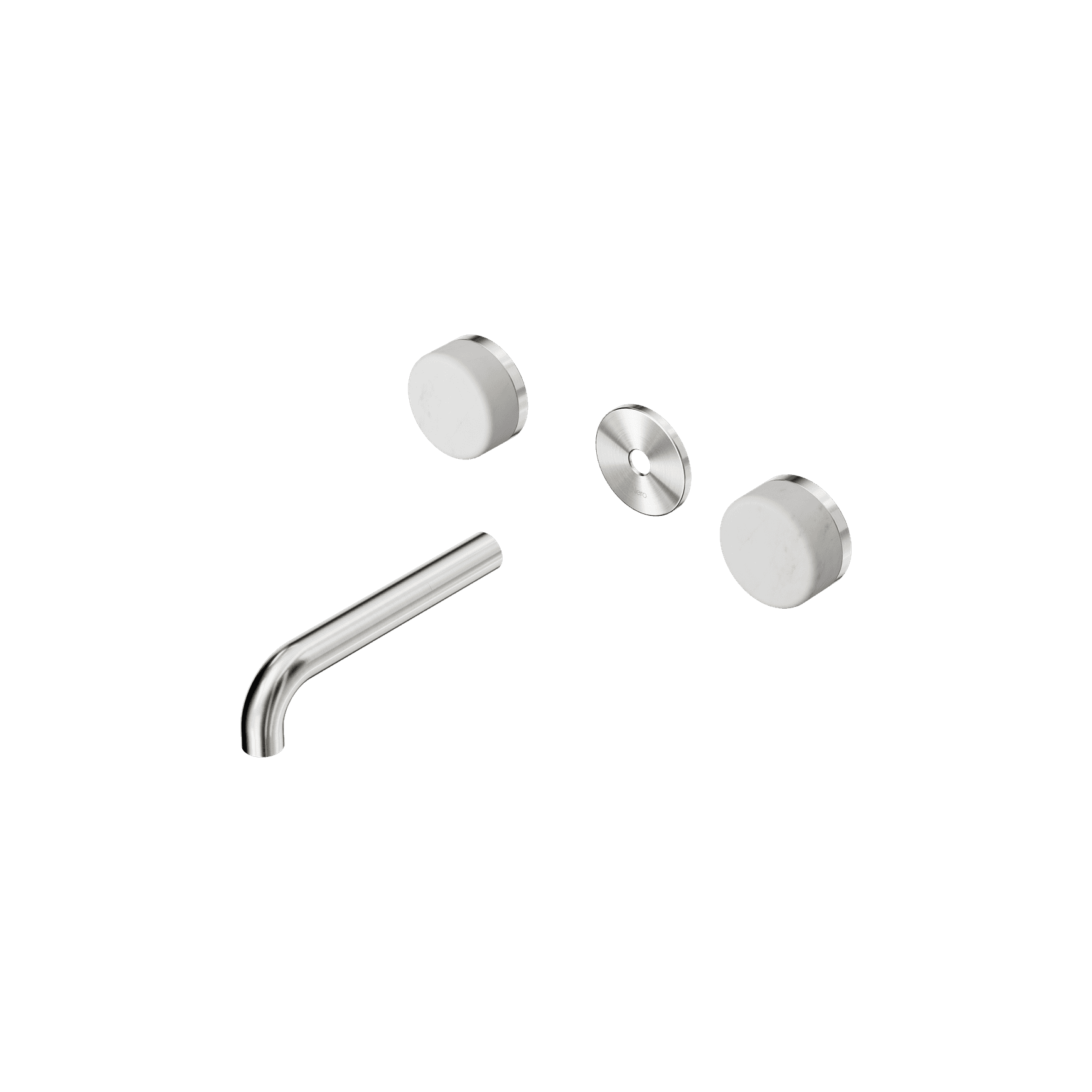 Serenity Wall Basin 160mm Spout + Carrara Handle Brushed Nickel