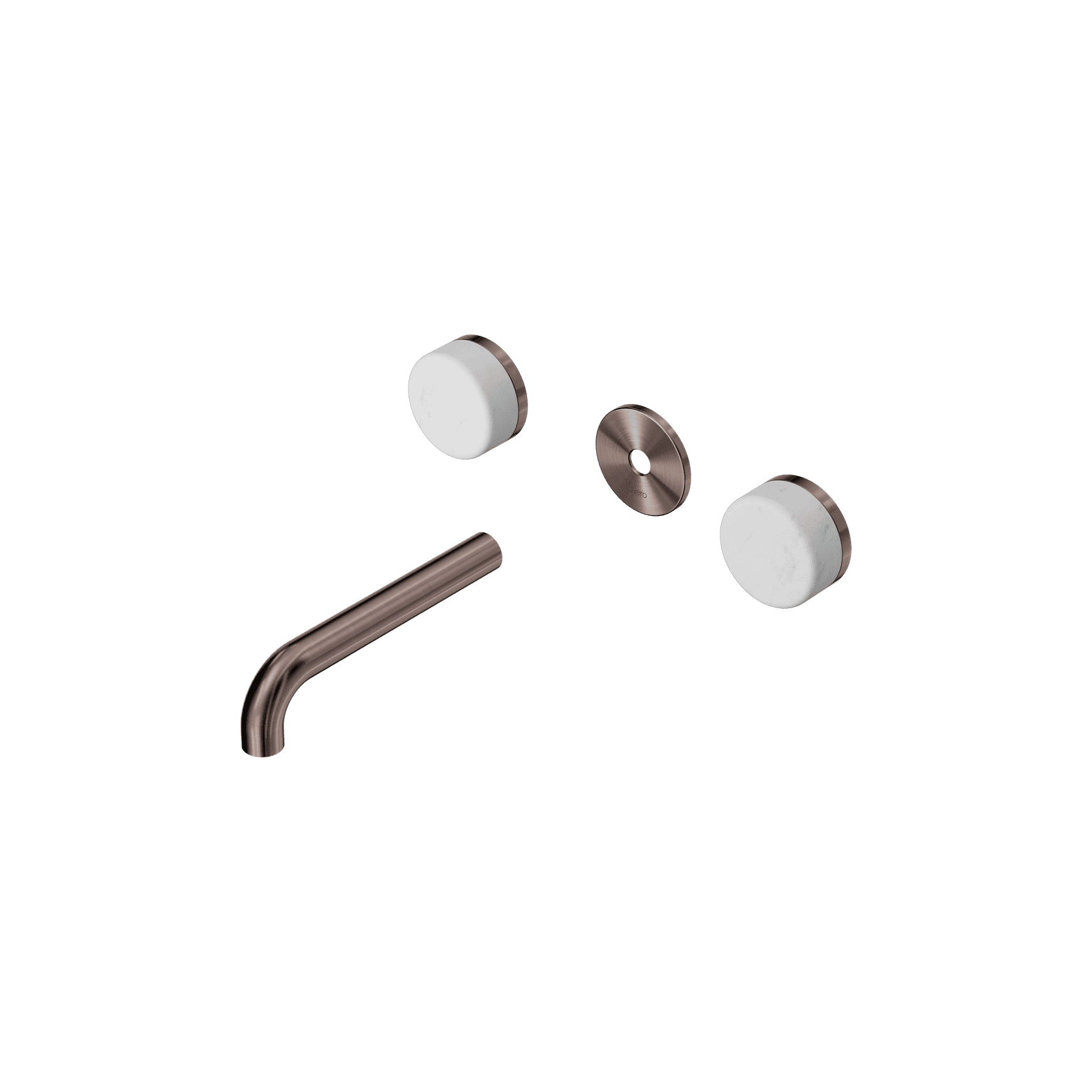 Serenity Wall Basin 160mm Spout + Carrara Handle Brushed Bronze