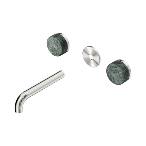 Serenity Wall Basin 160mm Spout + Verde Alpi Handle Brushed Nickel