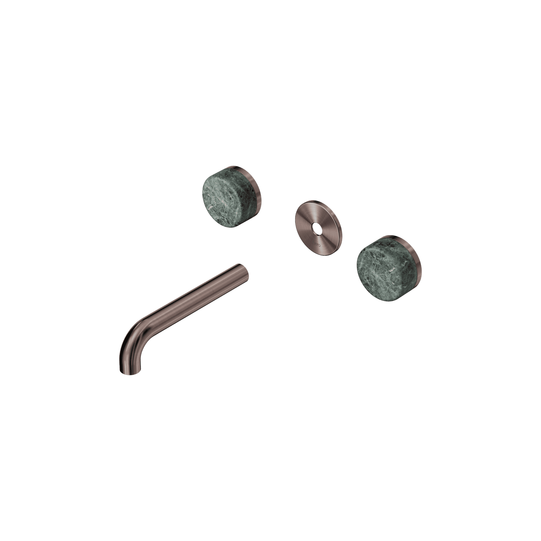 Serenity Wall Basin 160mm Spout + Verde Alpi Handle Brushed Bronze