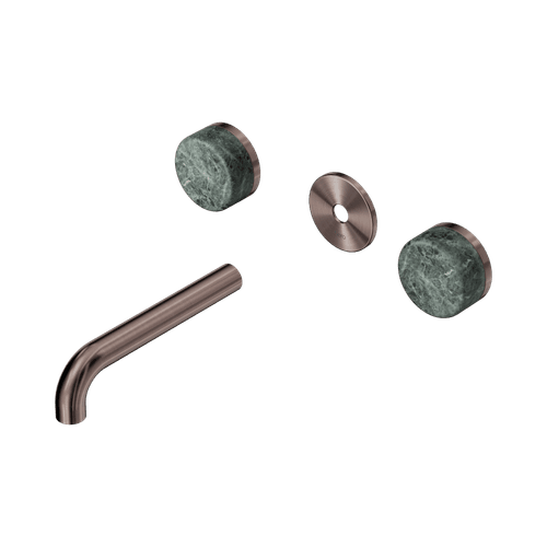 Serenity Wall Basin 160mm Spout + Verde Alpi Handle Brushed Bronze