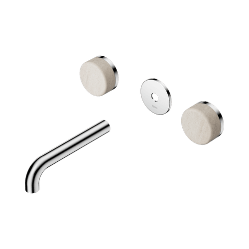 Serenity Wall Basin 160mm Spout + Rome Travertine Handle Chrome