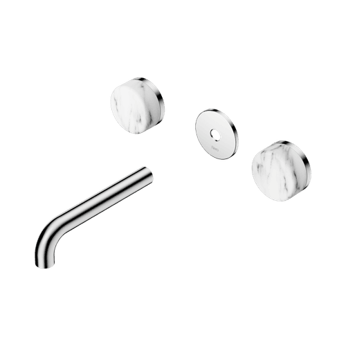 Serenity Wall Basin 160mm Spout + Arabescato Corchia Handle Chrome