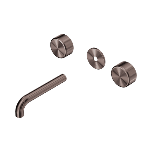 Serenity Wall Basin 160mm Spout + Metal Handle Brushed Bronze