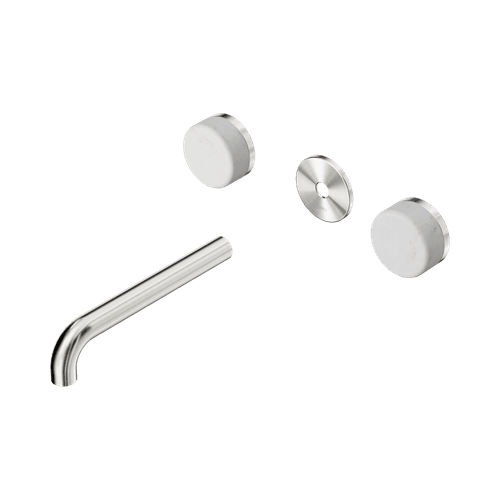 Serenity Wall Basin 185mm Spout + Carrara Handle Brushed Nickel