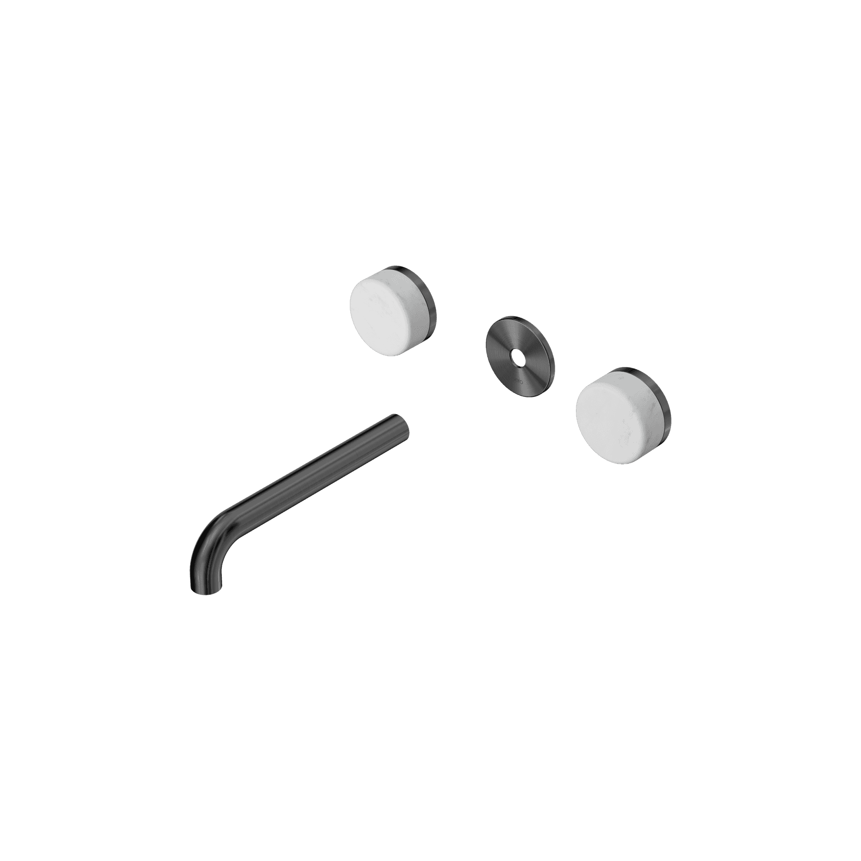 Serenity Wall Basin 185mm Spout + Carrara Handle Gun Metal