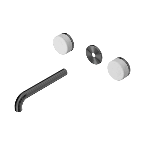 Serenity Wall Basin 185mm Spout + Carrara Handle Gun Metal