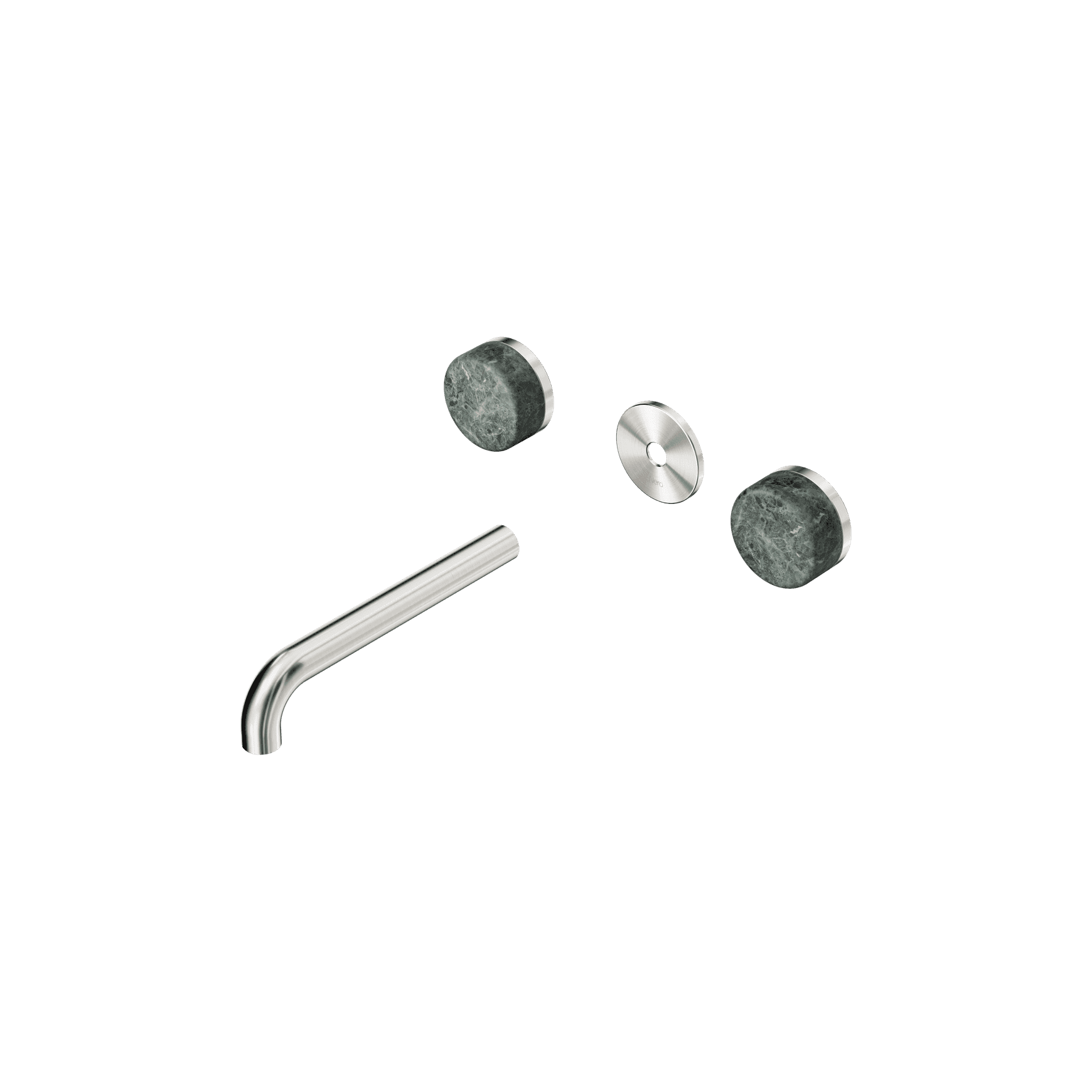 Serenity Wall Basin 185mm Spout + Verde Alpi Handle Brushed Nickel