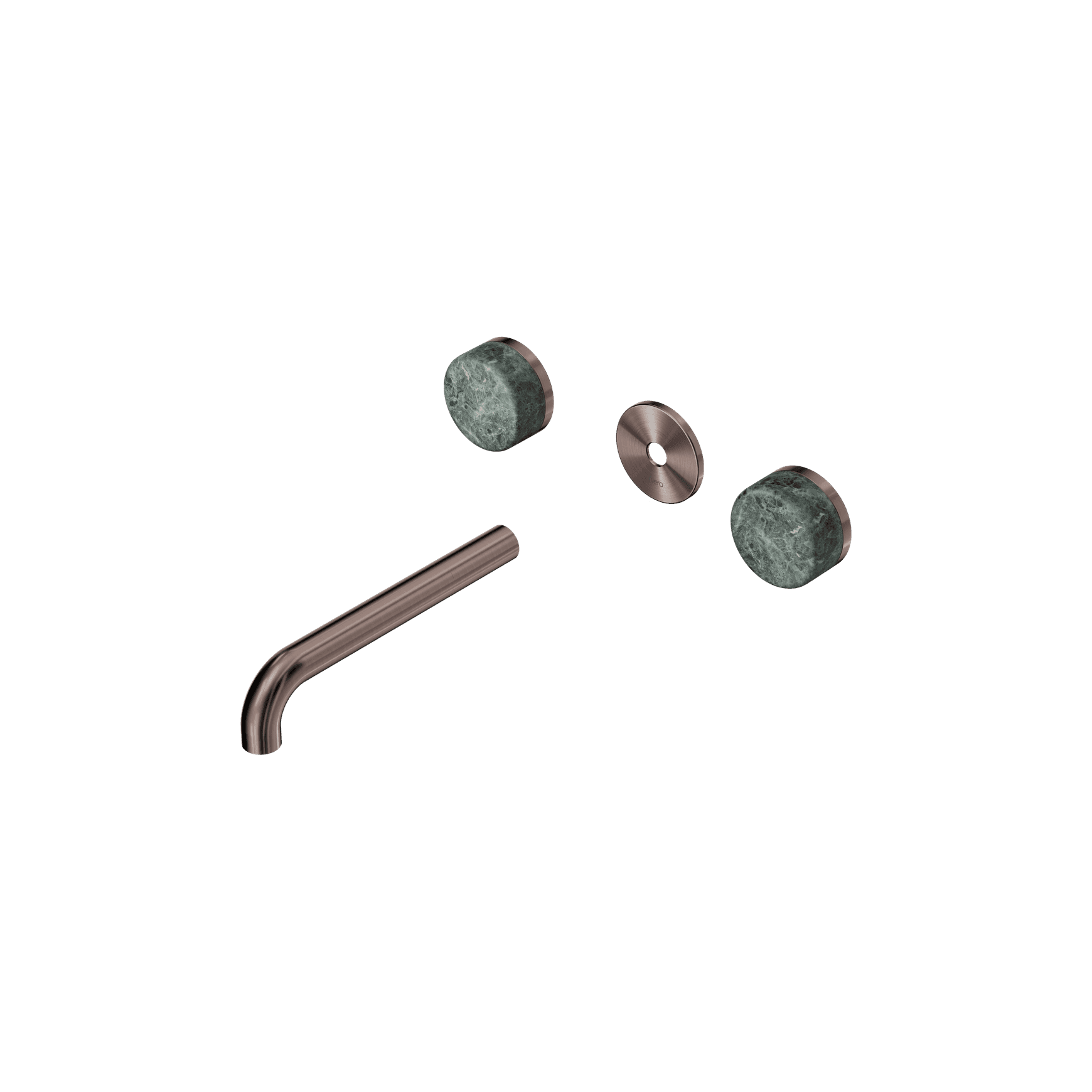 Serenity Wall Basin 185mm Spout + Verde Alpi Handle Brushed Bronze