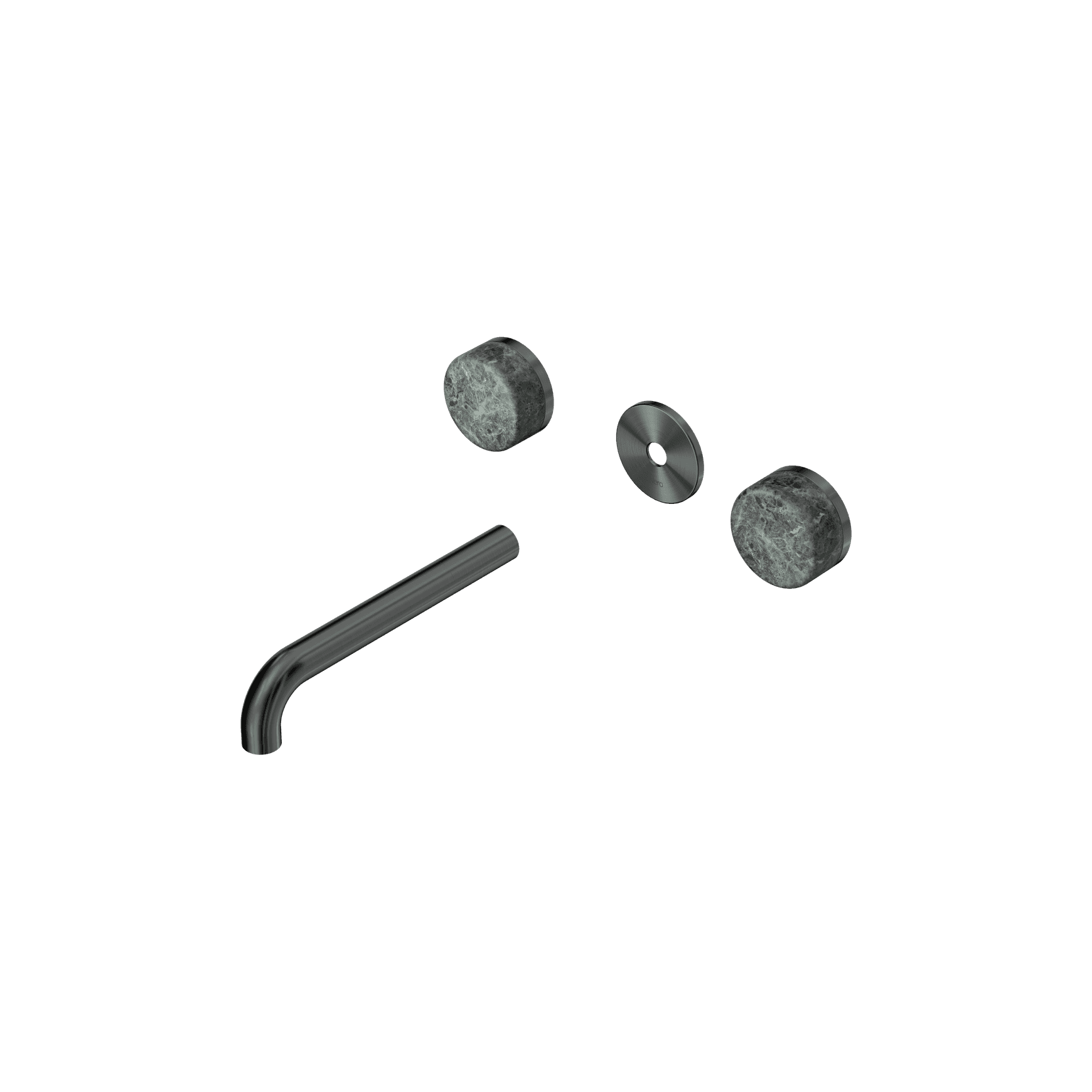 Serenity Wall Basin 185mm Spout + Verde Alpi Handle Gun Metal