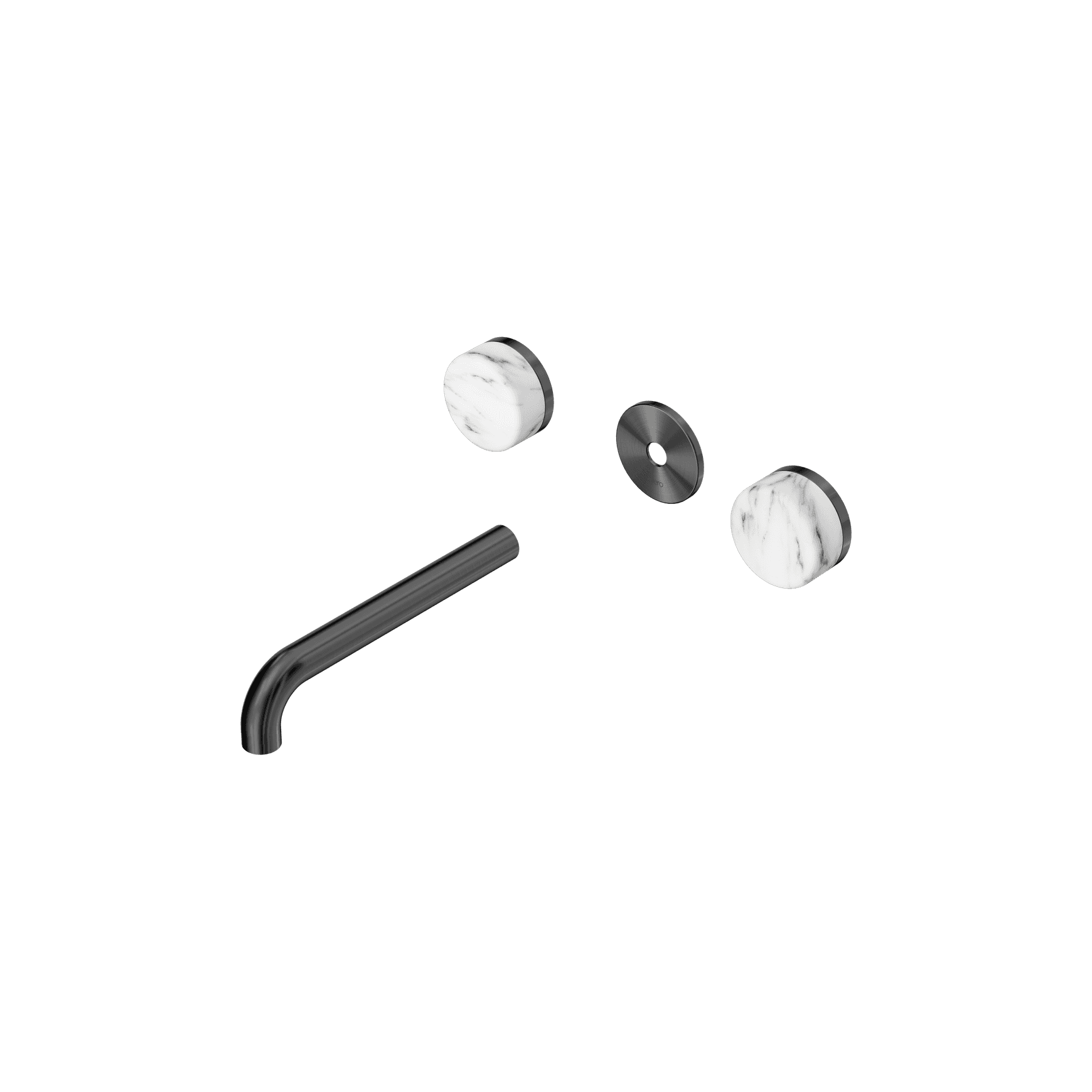 Serenity Wall Basin 185mm Spout + Arabescato Corchia Handle Gun Metal