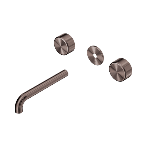 Serenity Wall Basin 185mm Spout + Metal Handle Brushed Bronze