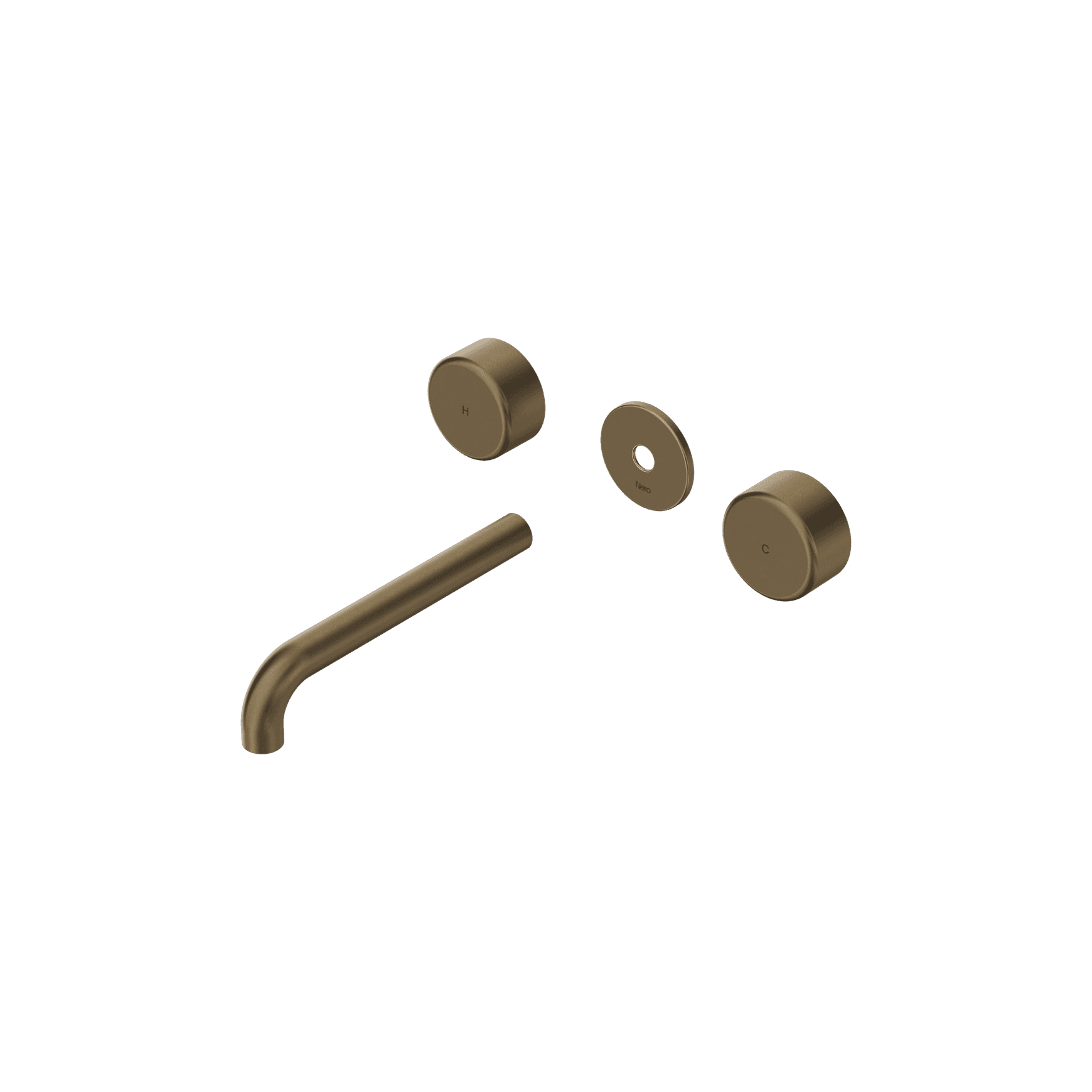 Serenity Wall Basin Set 185mm Spout With Metal Handle Trim Kit Only Tumbled Antique Brass