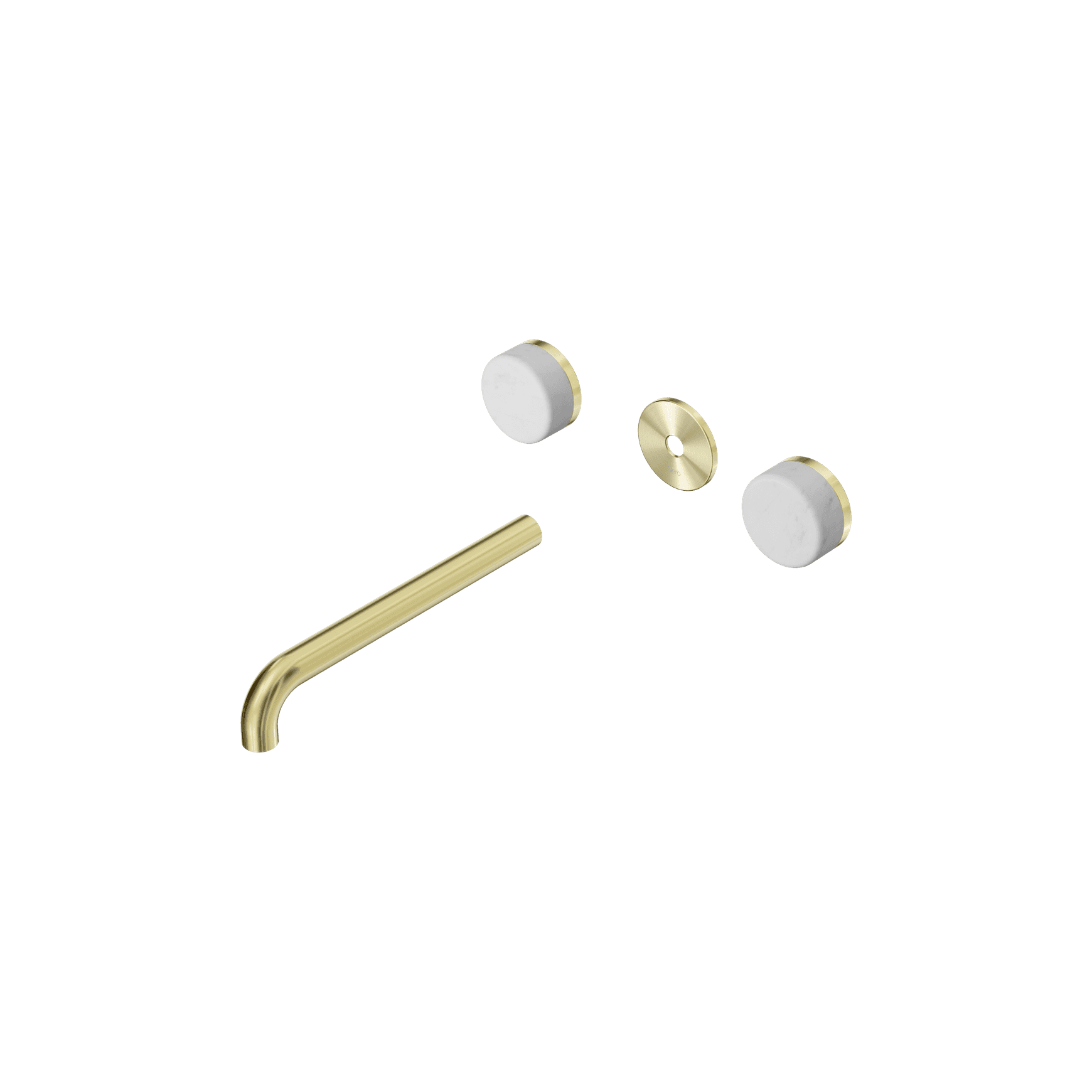 Serenity Wall Basin 220mm Spout + Carrara Handle Brushed Gold
