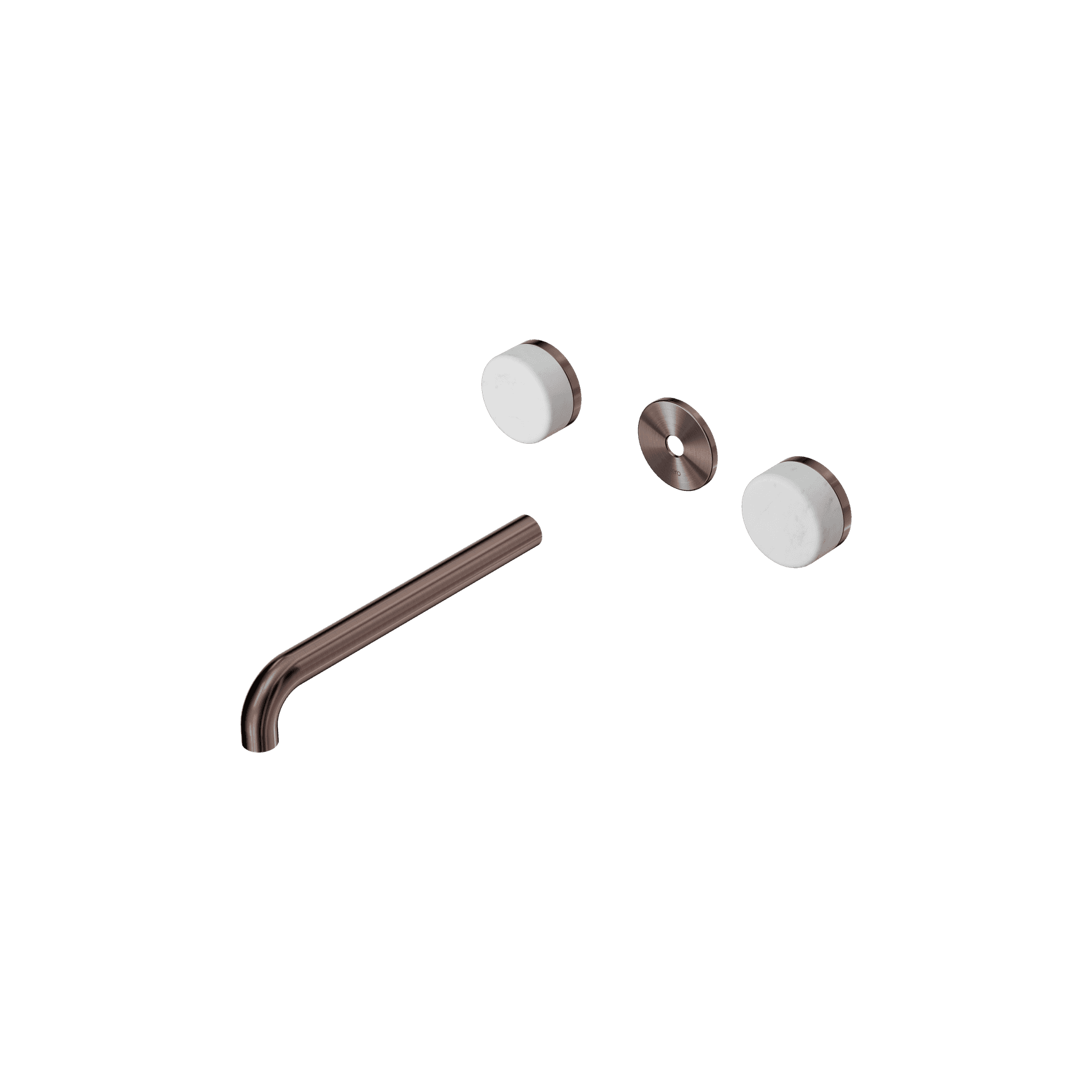 Serenity Wall Basin 220mm Spout + Carrara Handle Brushed Bronze