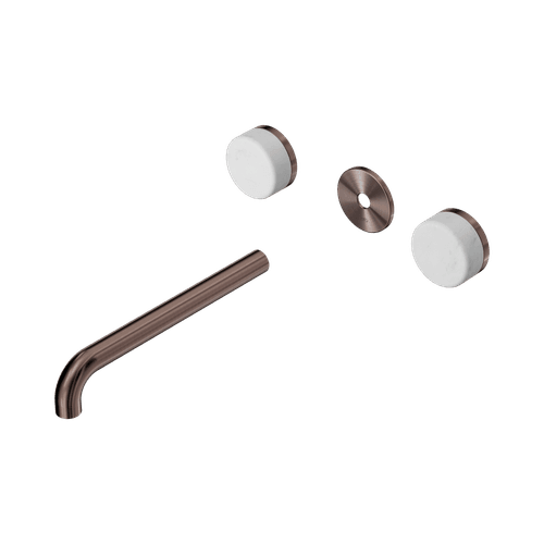 Serenity Wall Basin 220mm Spout + Carrara Handle Brushed Bronze