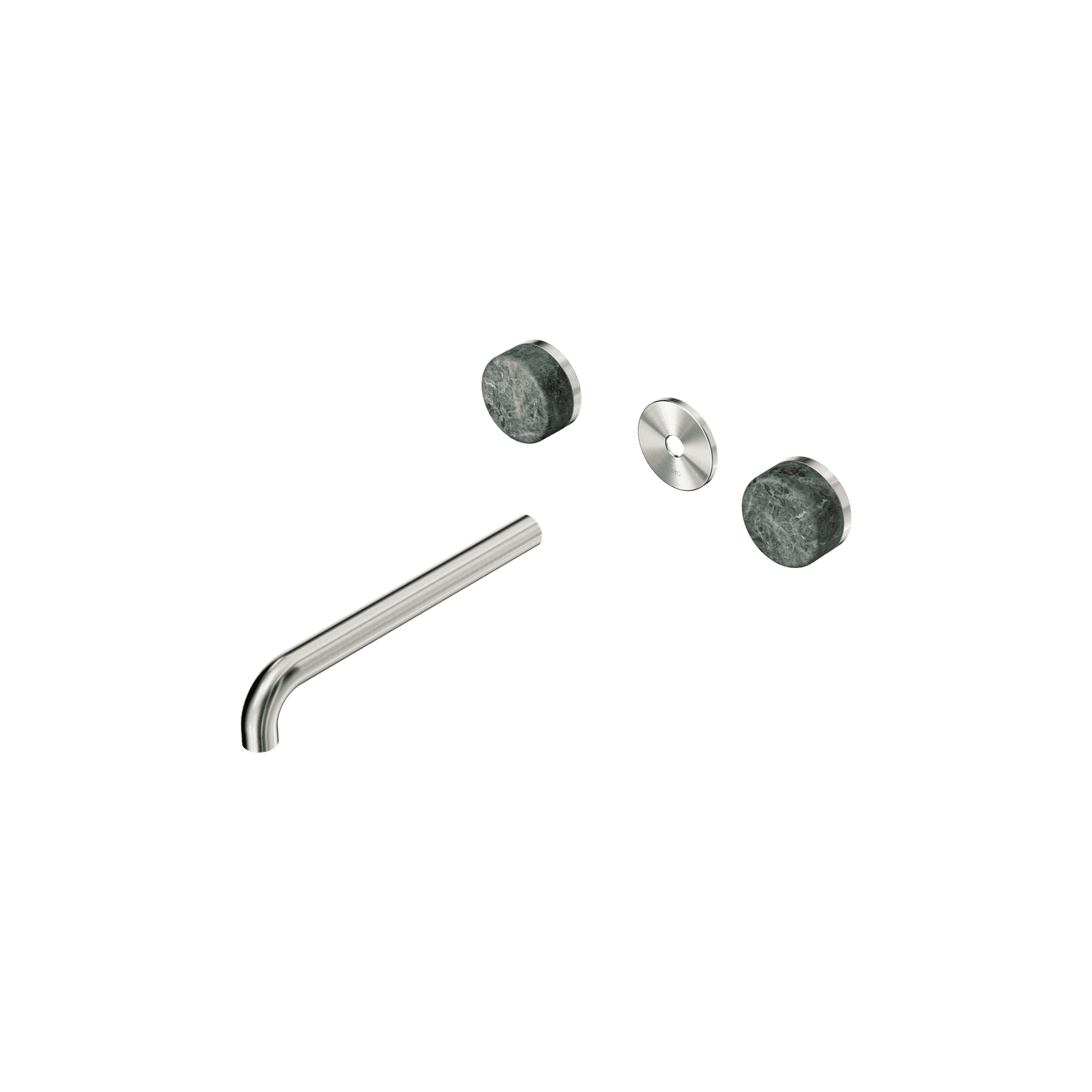 Serenity Wall Basin 220mm Spout + Verde Alpi Handle Brushed Nickel