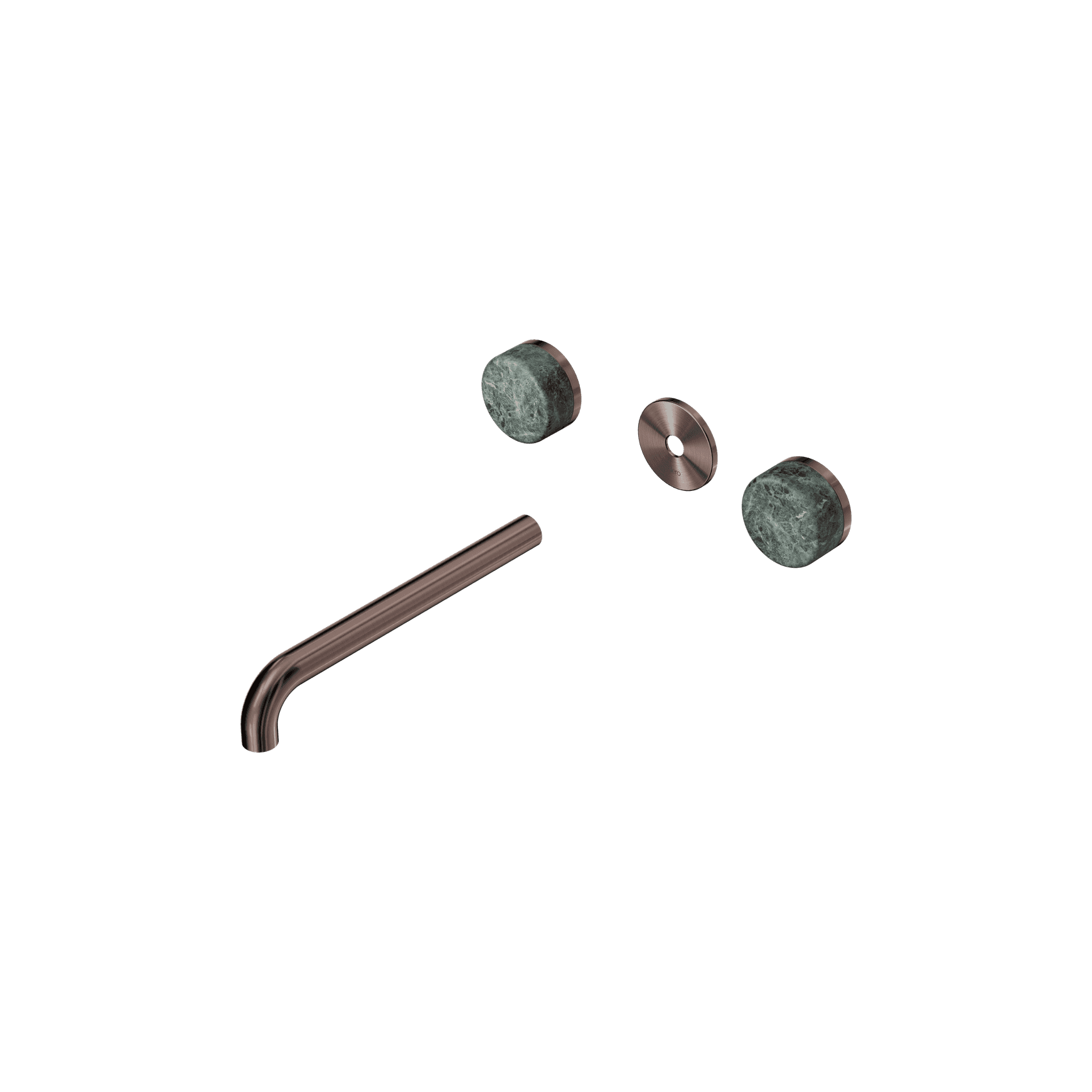 Serenity Wall Basin 220mm Spout + Verde Alpi Handle Brushed Bronze