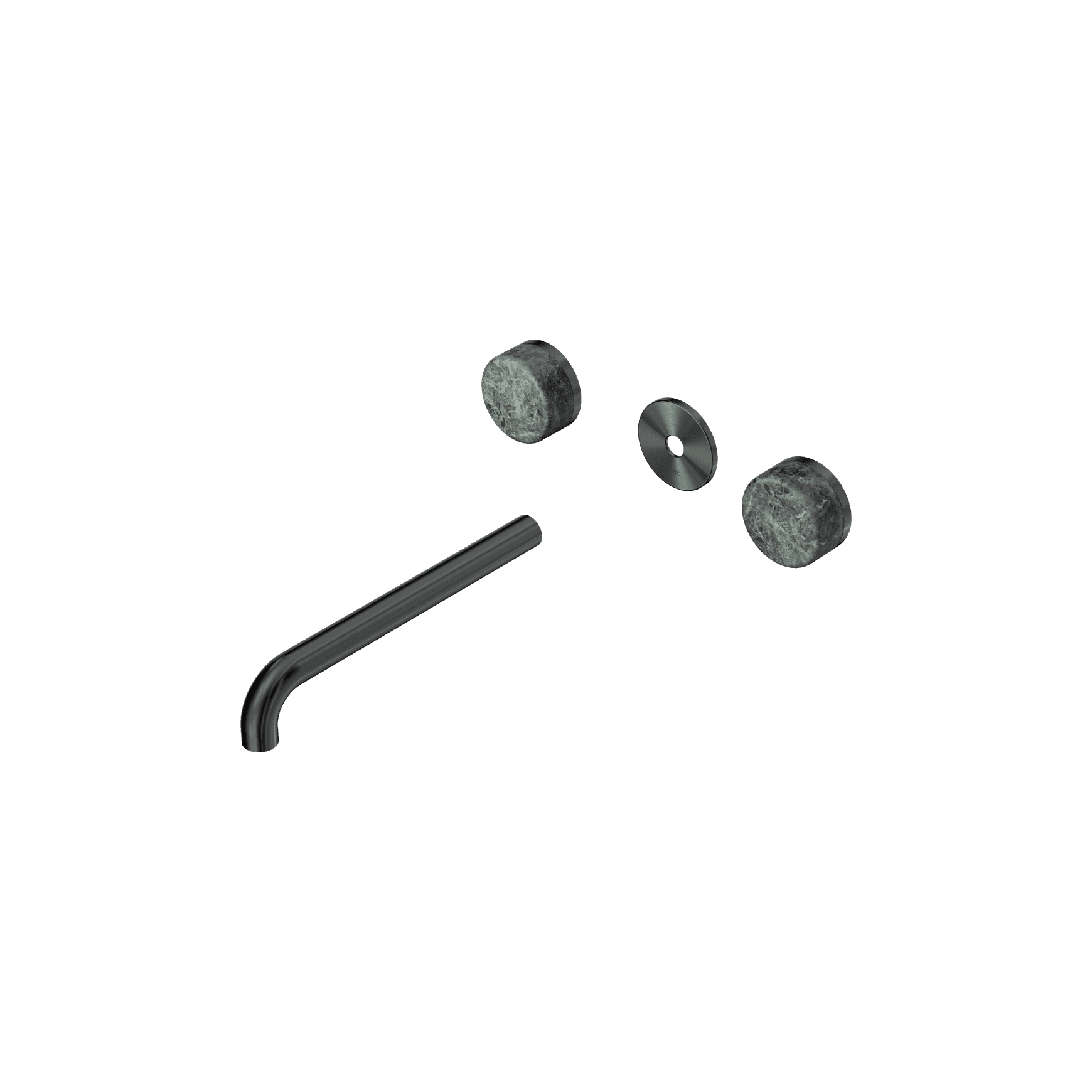 Serenity Wall Basin 220mm Spout + Verde Alpi Handle Gun Metal