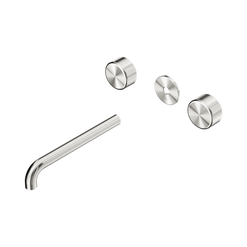 Serenity Wall Basin 220mm Spout + Metal Handle Brushed Nickel