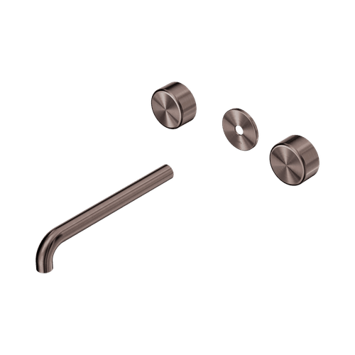 Serenity Wall Basin 220mm Spout + Metal Handle Brushed Bronze