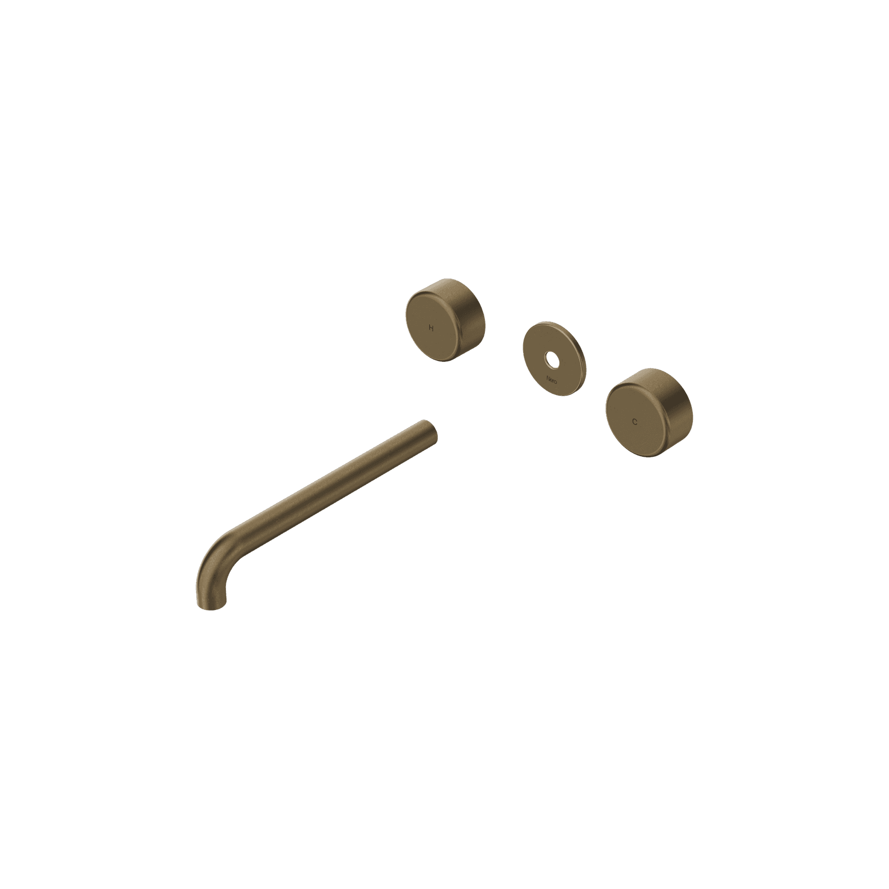 Serenity Wall Basin Set 220mm Spout With Metal Handle Trim Kit Only Tumbled Antique Brass