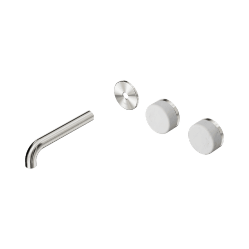 Serenity Wall Basin 160mm Offspout + Carrara Handle Brushed Nickel