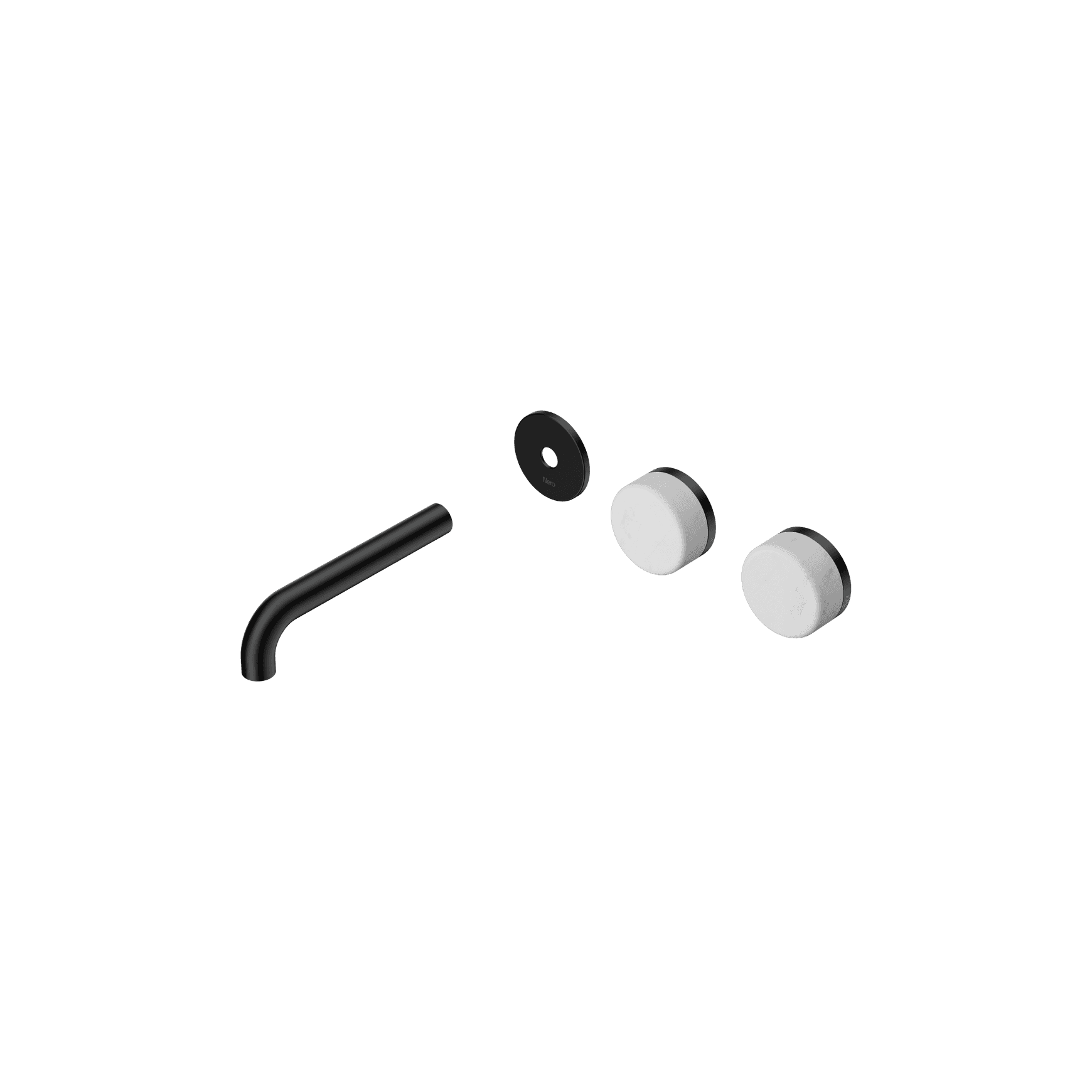 Serenity Wall Basin 160mm Offspout + Carrara Handle Matte Black