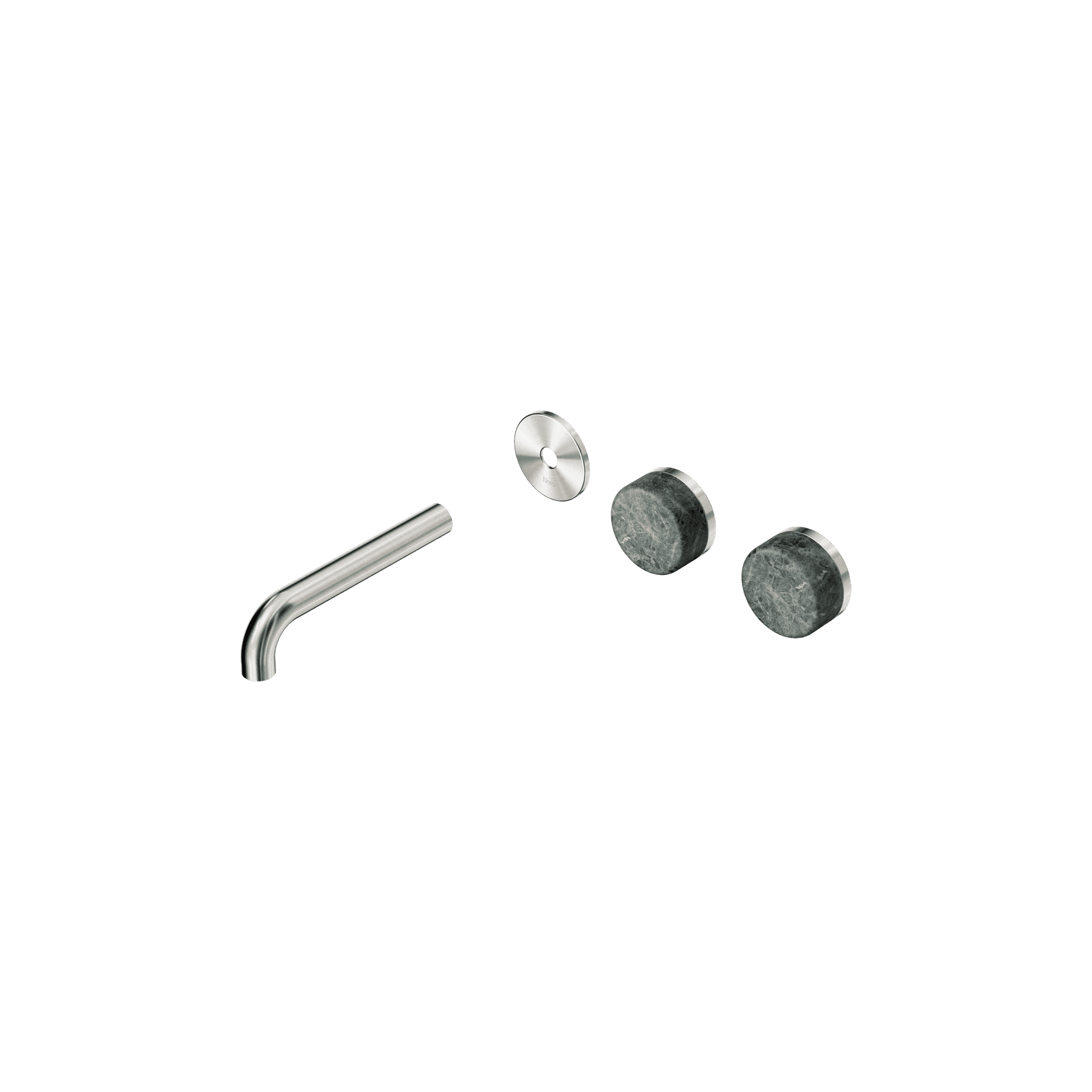 Serenity Wall Basin 160mm Offspout + Verde Alpi Handle Brushed Nickel