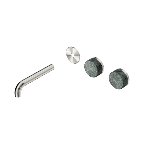 Serenity Wall Basin 160mm Offspout + Verde Alpi Handle Brushed Nickel