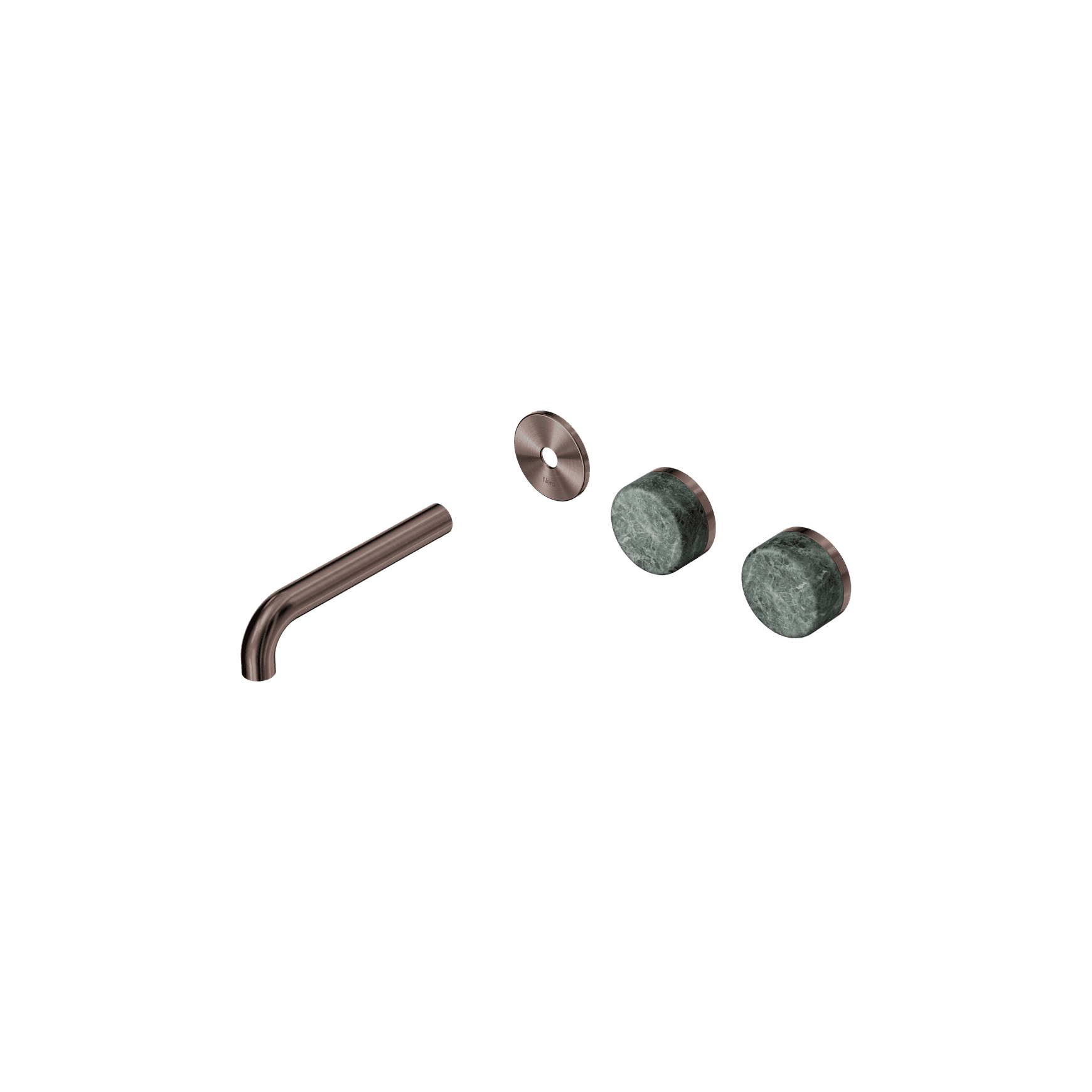 Serenity Wall Basin 160mm Offspout + Verde Alpi Handle Brushed Bronze