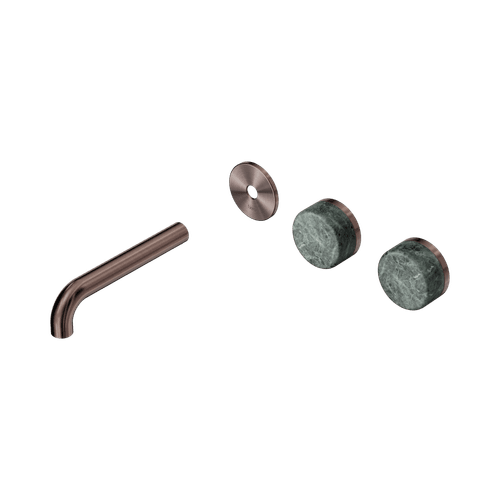 Serenity Wall Basin 160mm Offspout + Verde Alpi Handle Brushed Bronze