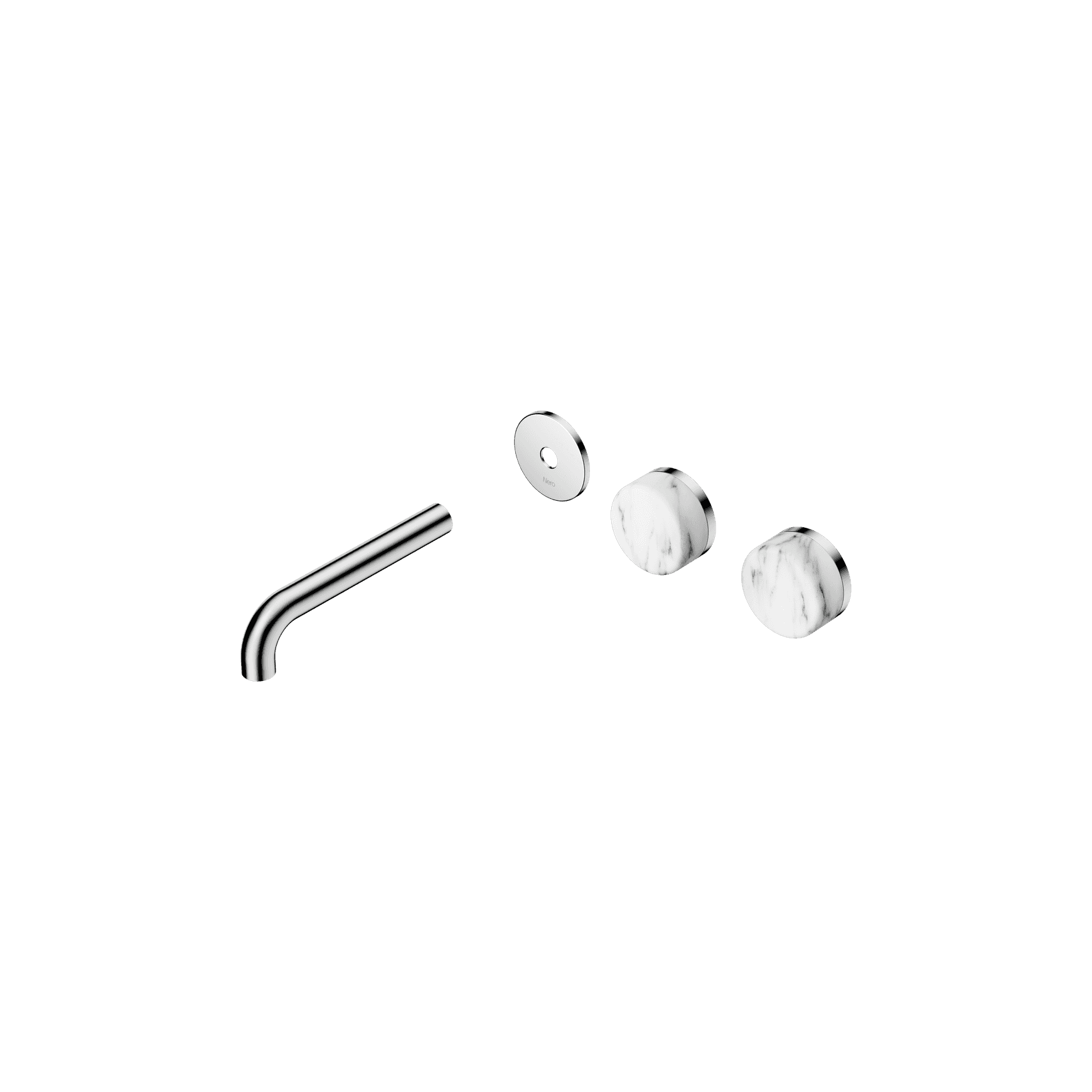 Serenity Wall Basin 160mm Offspout + Arabescato Corchia Handle Chrome