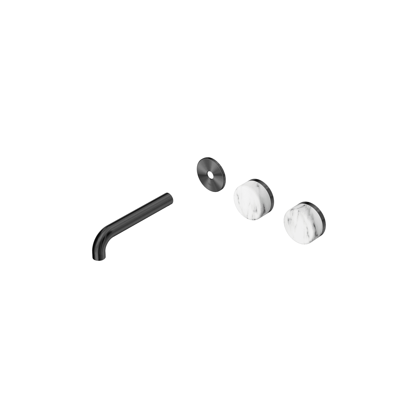 Serenity Wall Basin 160mm Offspout + Arabescato Corchia Handle Gun Metal