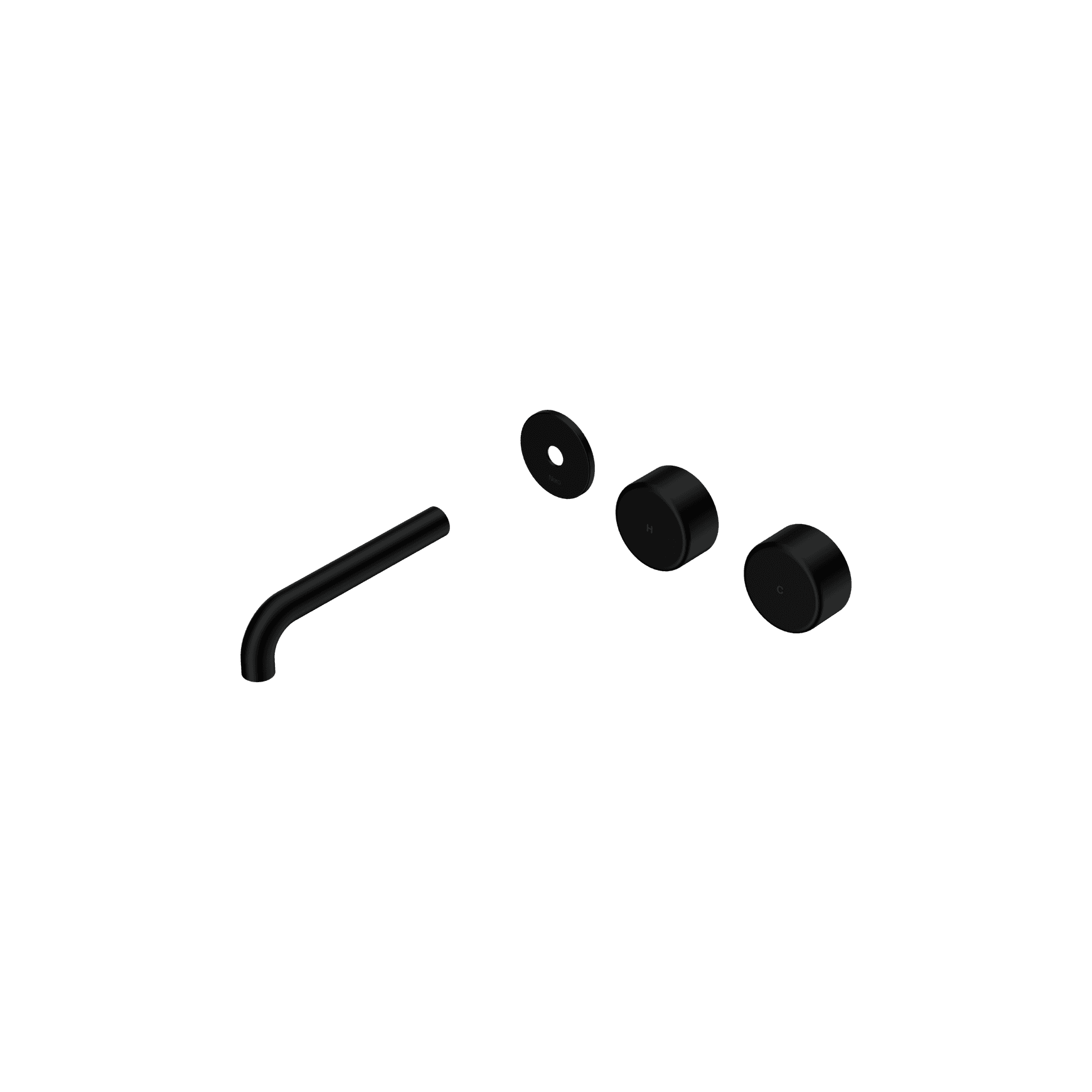 Serenity Wall Basin 160mm Offspout + Metal Handle Matte Black