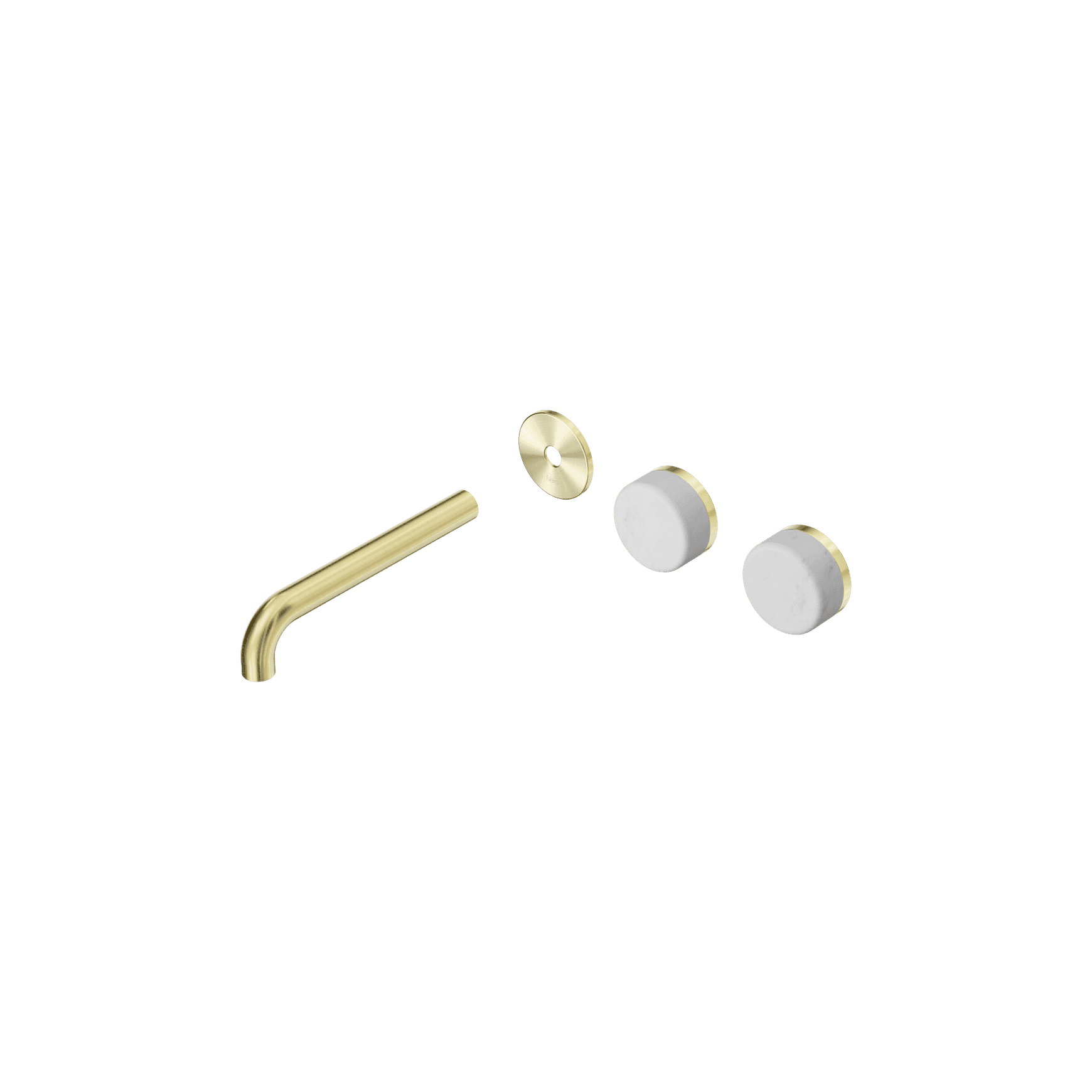 Serenity Wall Basin 185mm Offspout + Carrara Handle Brushed Gold