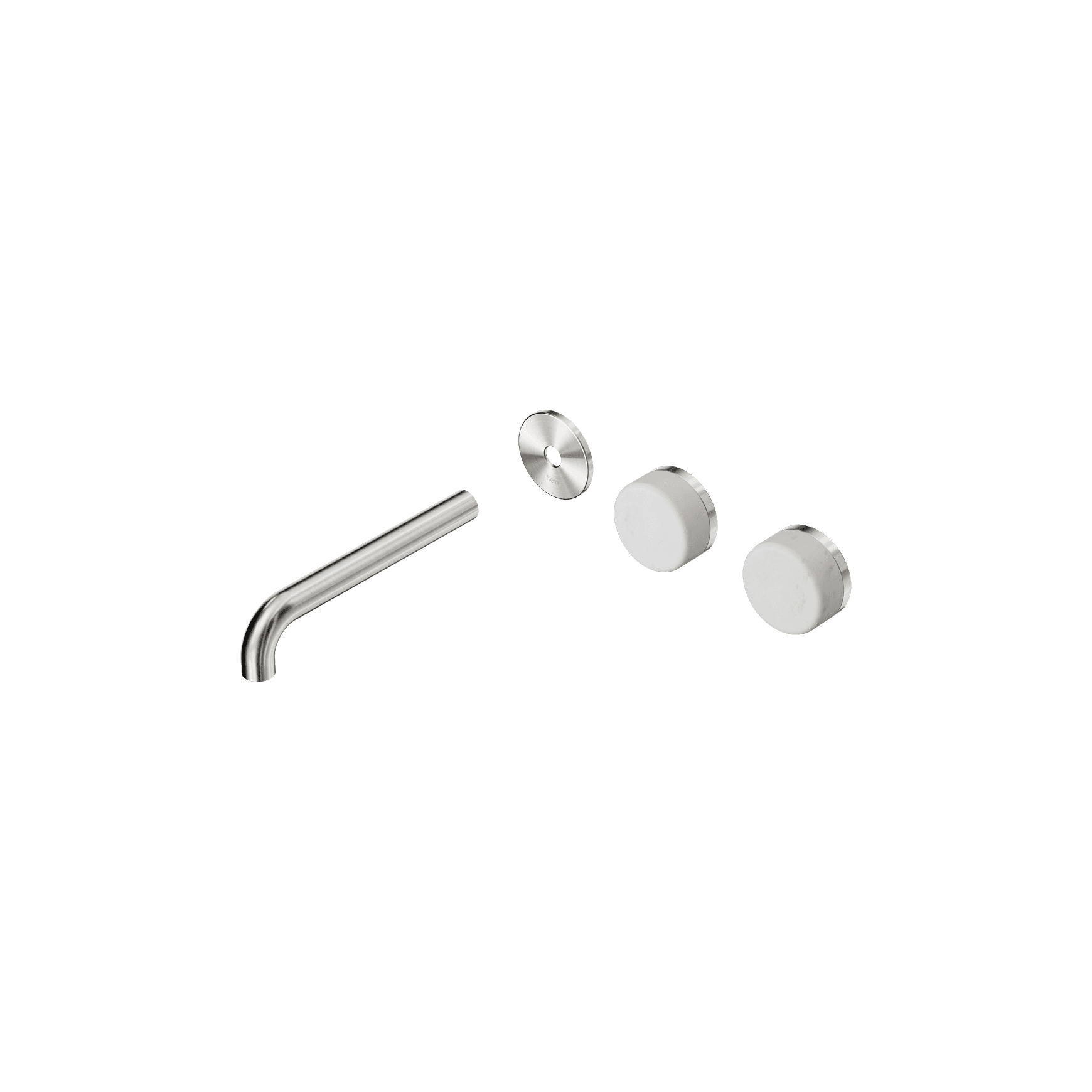 Serenity Wall Basin 185mm Offspout + Carrara Handle Brushed Nickel