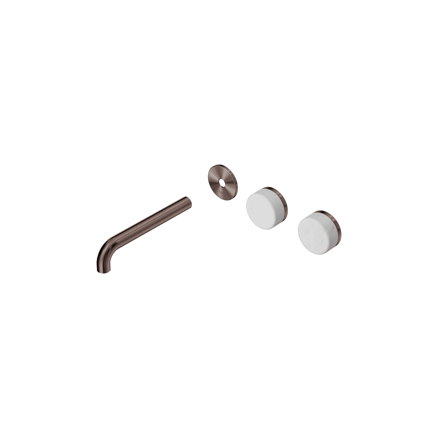 Serenity Wall Basin 185mm Offspout + Carrara Handle Brushed Bronze
