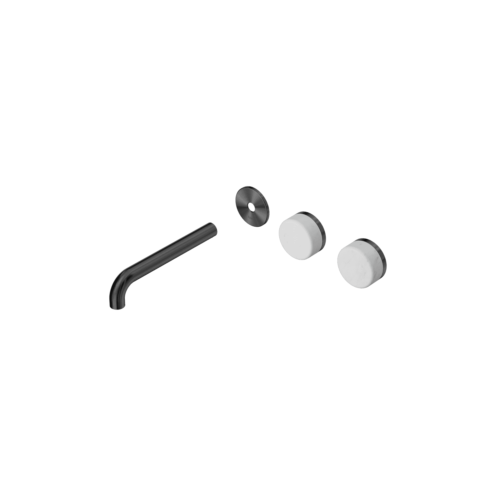 Serenity Wall Basin 185mm Offspout + Carrara Handle Gun Metal