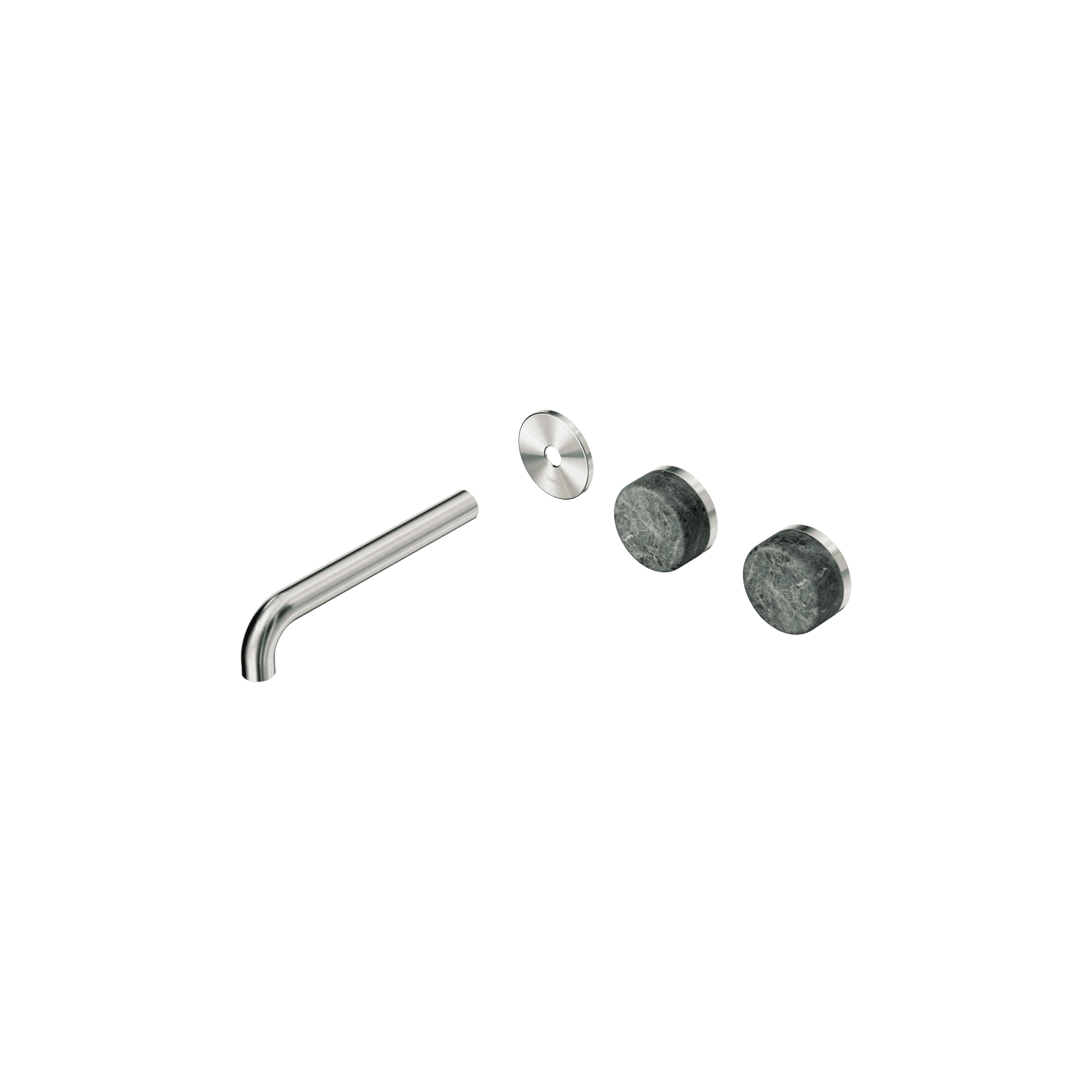 Serenity Wall Basin 185mm Offspout + Verde Alpi Handle Brushed Nickel