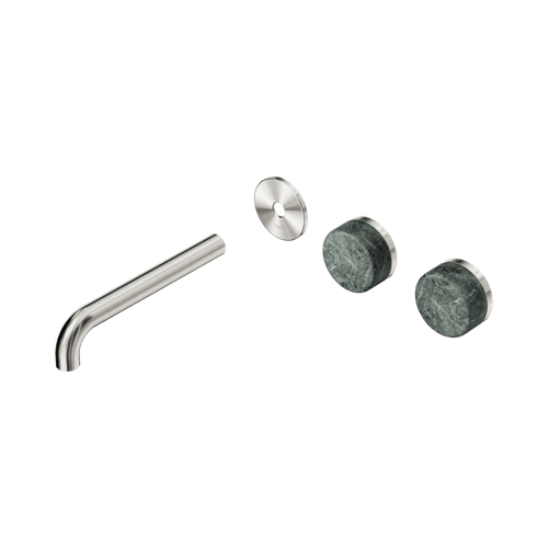 Serenity Wall Basin 185mm Offspout + Verde Alpi Handle Brushed Nickel