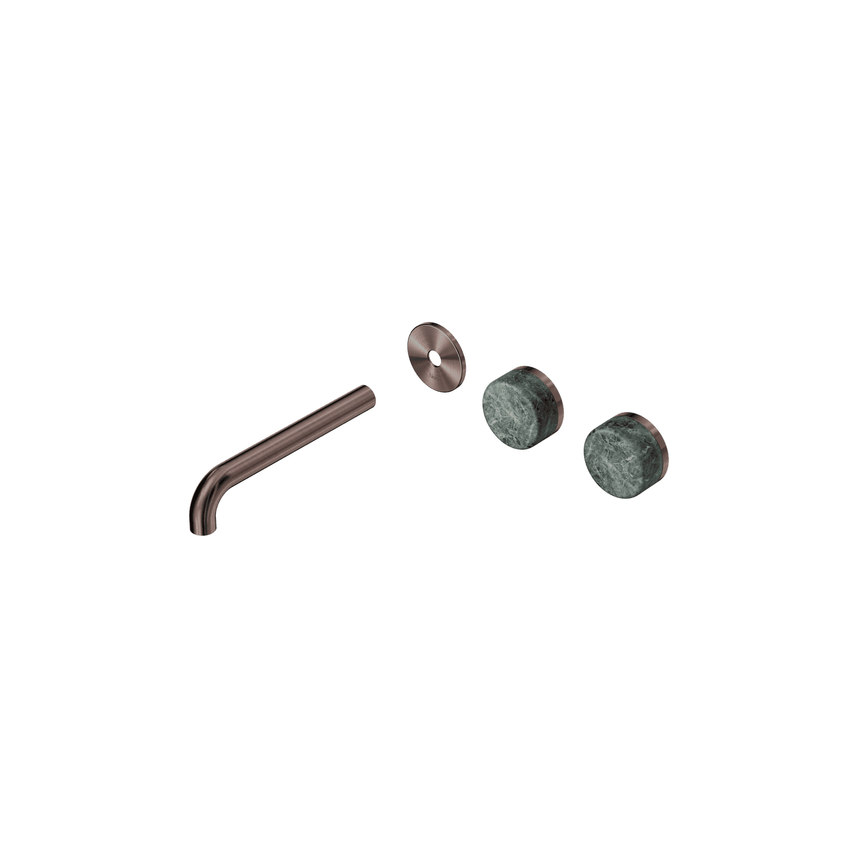 Serenity Wall Basin 185mm Offspout + Verde Alpi Handle Brushed Bronze
