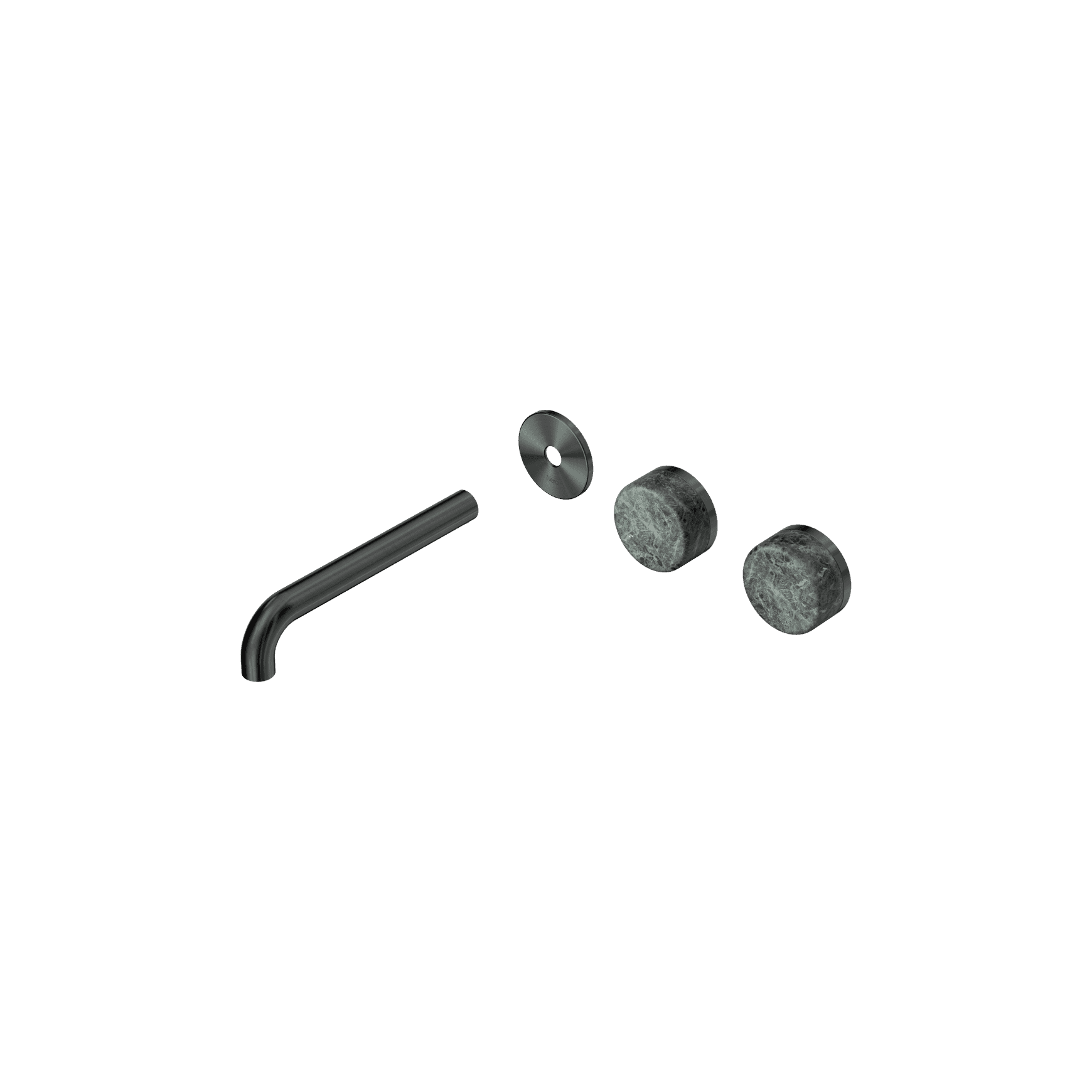 Serenity Wall Basin 185mm Offspout + Verde Alpi Handle Gun Metal