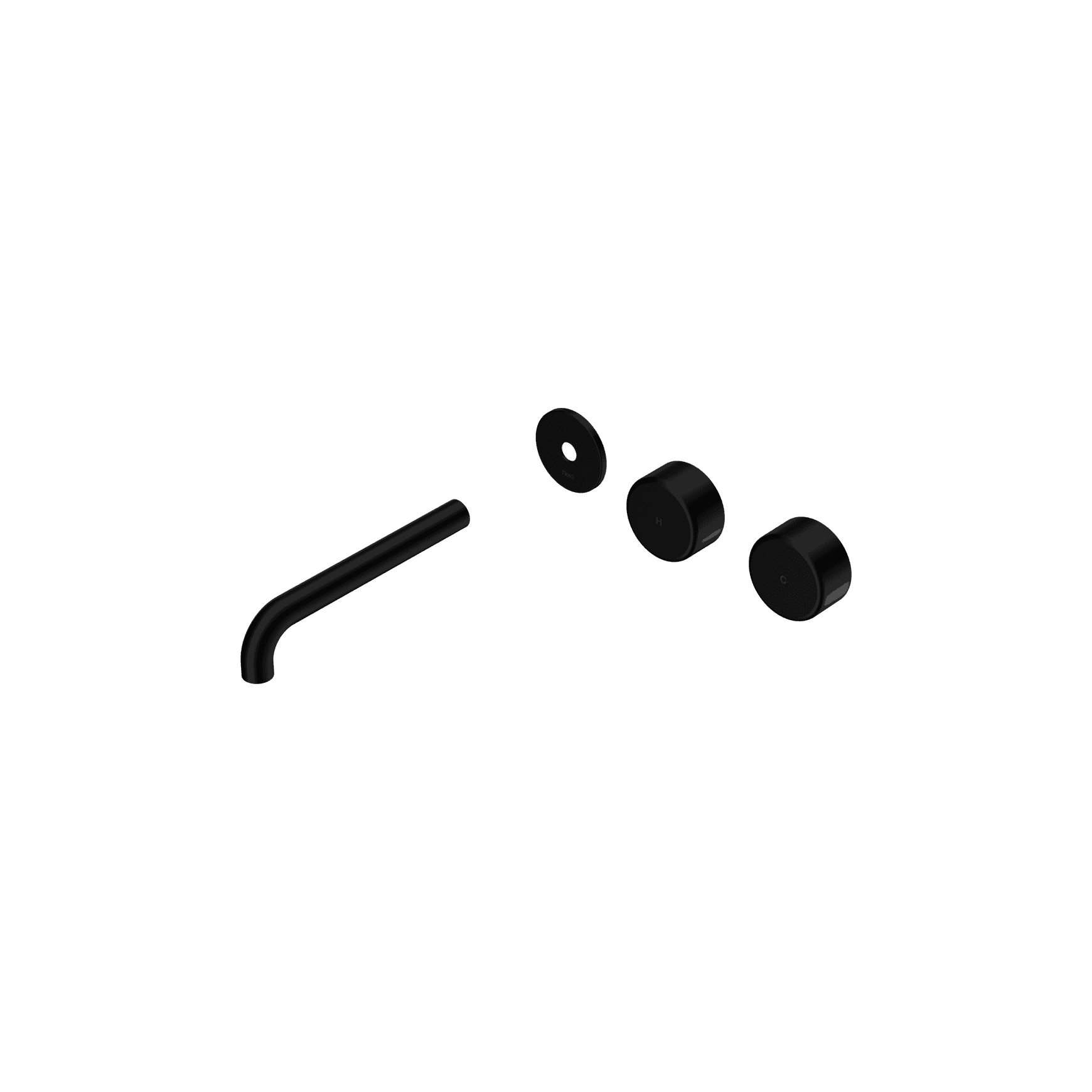 Serenity Wall Basin 185mm Offspout + Metal Handle Matte Black