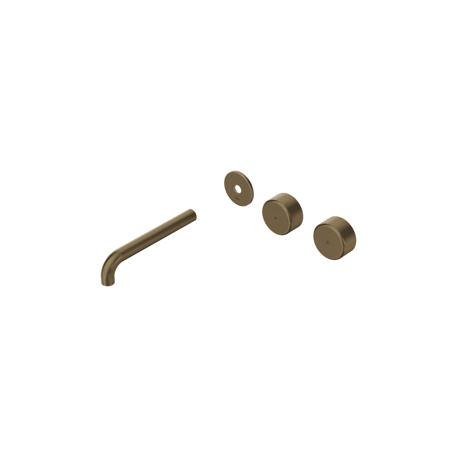 Serenity Wall Basin Set 185mm Offset Spout With Metal Handle Trim Kit Only Tumbled Antique Brass