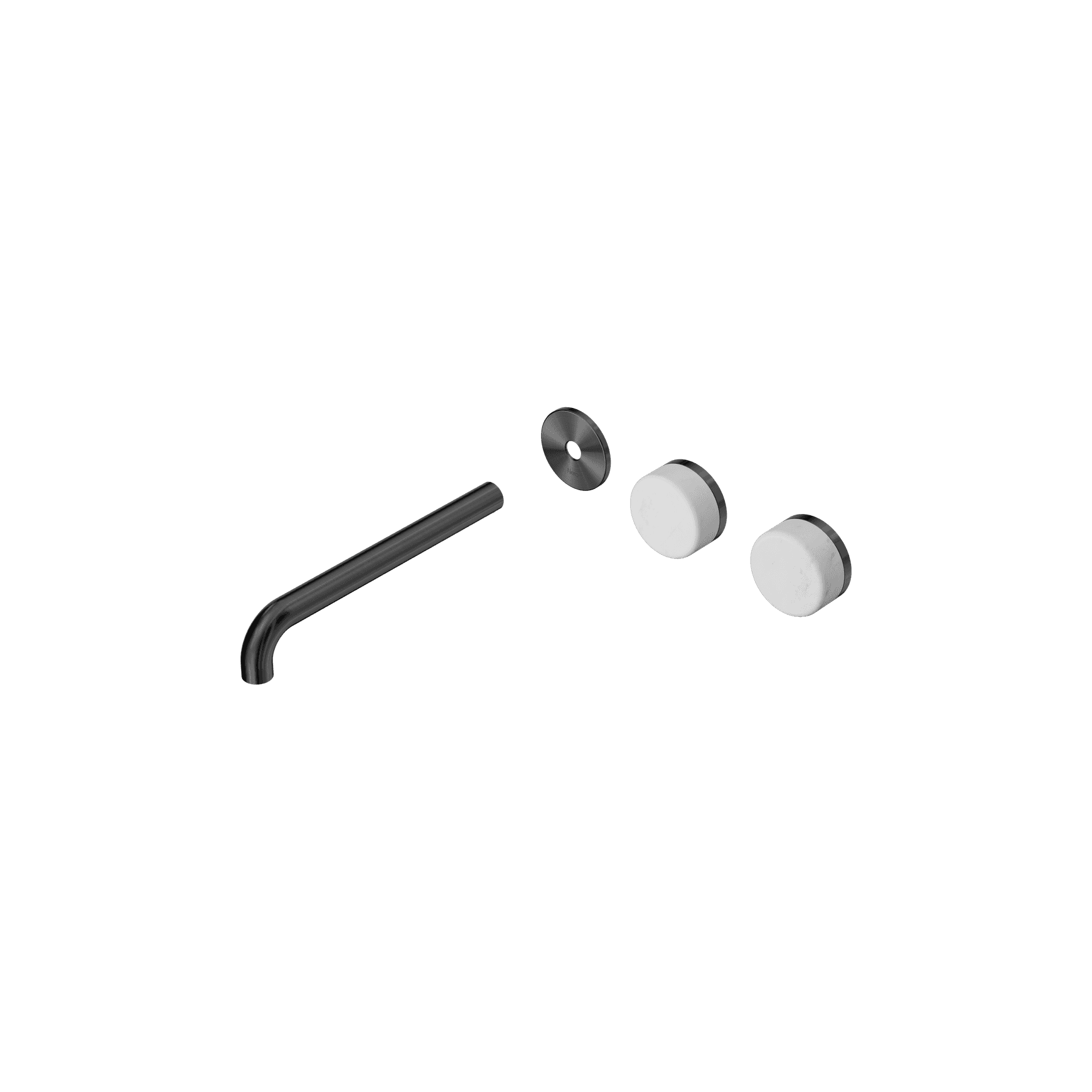 Serenity Wall Basin 220mm Offspout + Carrara Handle Gun Metal